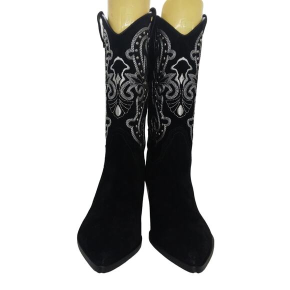 DOLCE VITA SULA Womens NEW Black Suede Embroidered Cowgirl Boots - Size: 10 - Picture 2 of 5